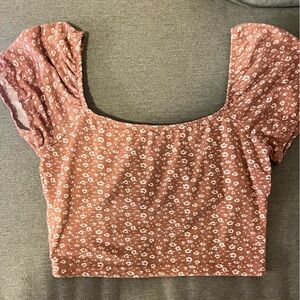 Light Pink Floral Crop Top!